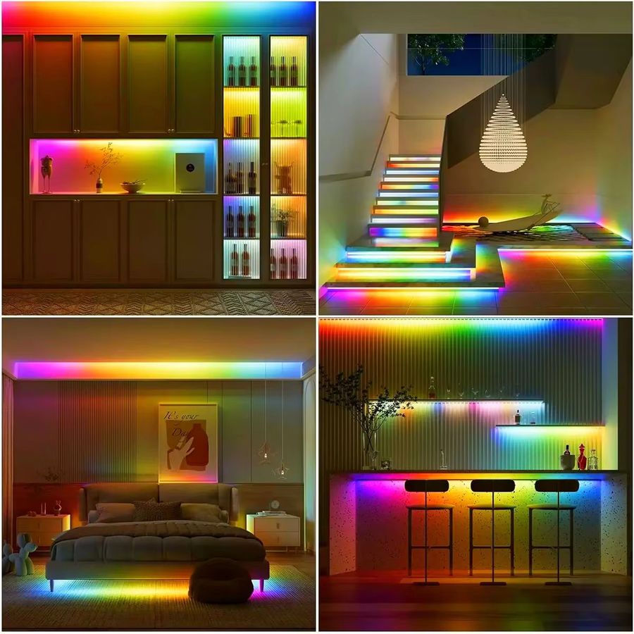 CHNAITEKE RGBIC COB LED Streifen mit Tuya Smart Life App Steuerung, 12V adressierbare WS2811 IC flexible LED Leiste für Alexa und Google Home - Bild 3