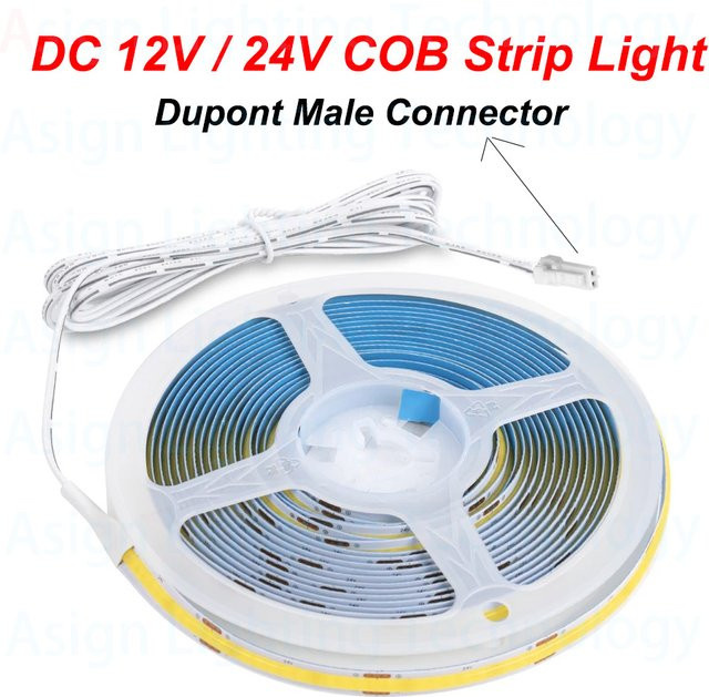 Asign COB LED-Streifen Licht Warmweiß mit 320 LEDs/m, Selbstklebend und Schneidbar, Breite: 8 mm - Bild 1