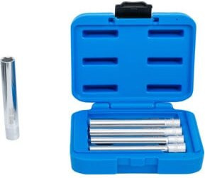 BGS Steckschlüssel-Einsatz-Satz Sechskant Extra Tief mit 3/8 Zoll Innenvierkant Antrieb, 5-teilig, Silber - Bild 1