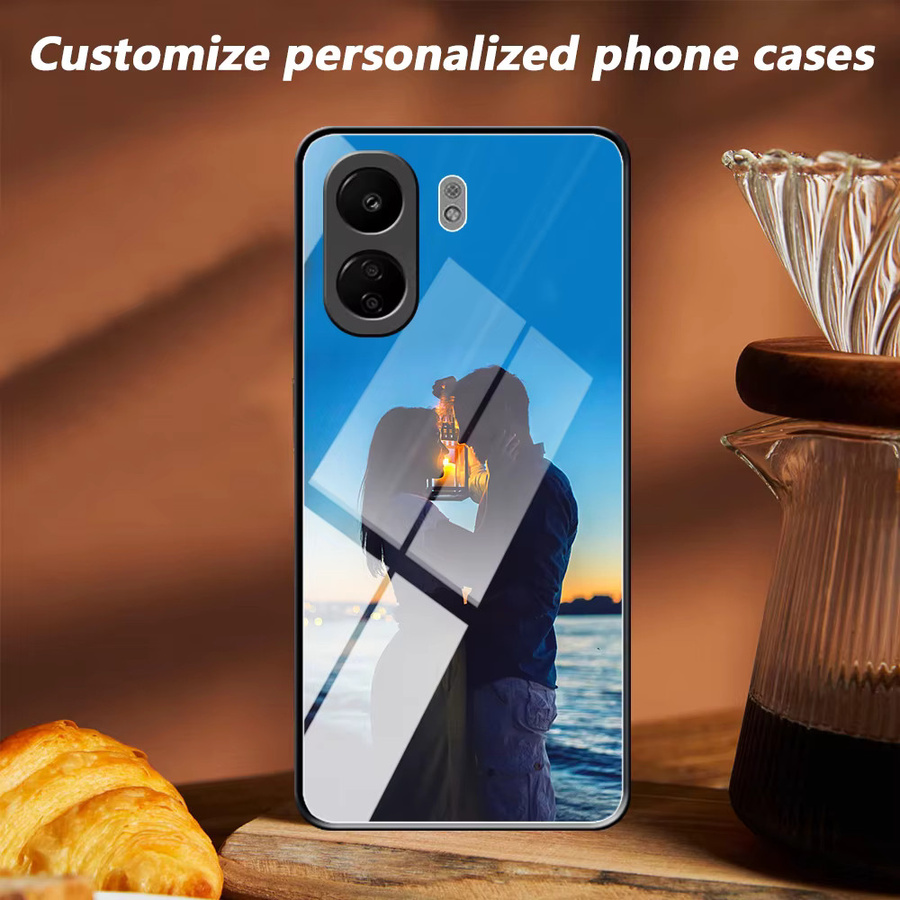 Personalisierte Fotospiegel Handyhülle aus Glas für Xiaomi POCO X7 X6 X5 X4 X3 X2 Pro Neo GT NFC in Schwarz - Bild 2