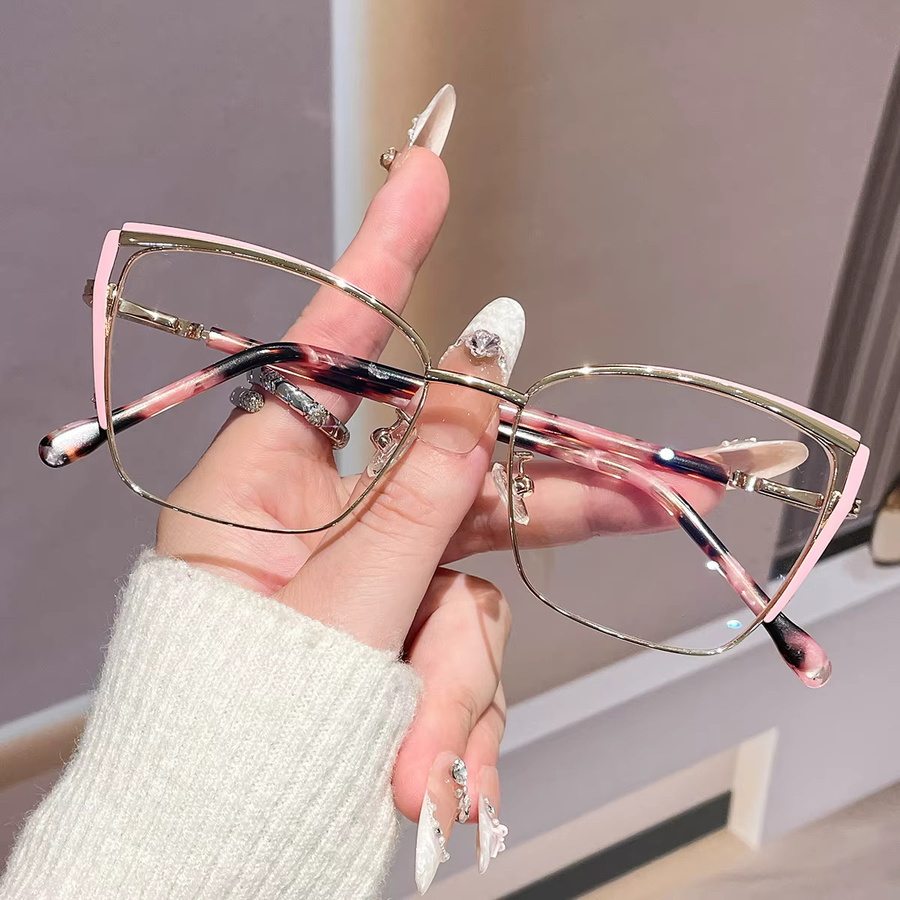 RELEN Korrektionsbrille Cat-Eye, Metall, Vollrand, Damen - Bild 1