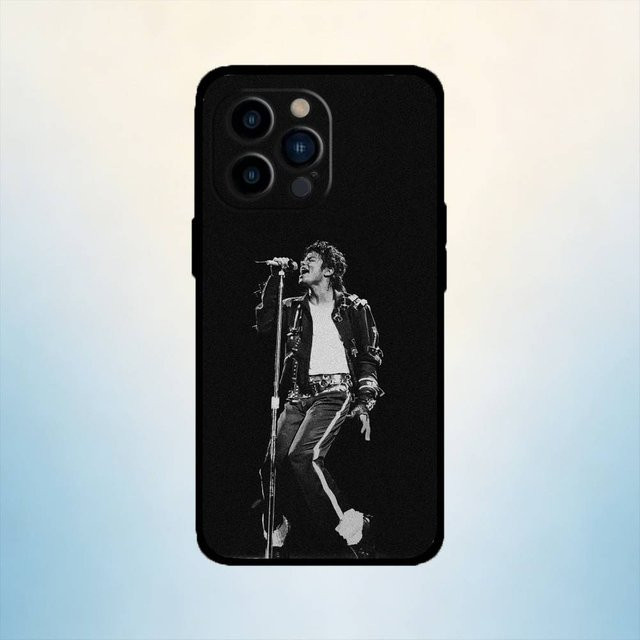 AAA Music Michael Jackson Handyhülle aus weichem Silikon für iPhone 17, 16, 15, 14, 13, 12, 11, Pro, Max, Plus, XS in Schwarz - Bild 1