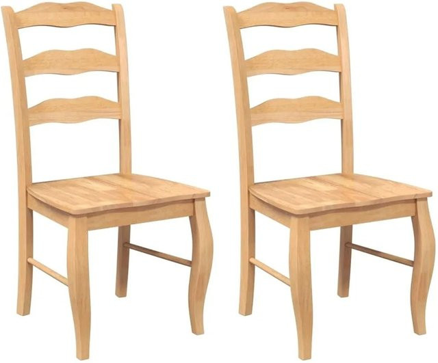 DELUKE Esszimmerstühle RESZ 2er Set aus Massivholz in Hellbraun - Bild 1