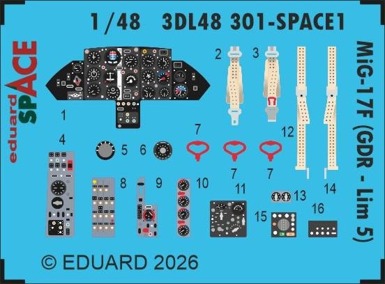Eduard MiG-17F Space, Modellbausatz, 1:48 - Bild 1