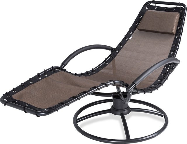 CASARIA Relaxliege Eve Mokka mit Schaukelfunktion in Braun aus Textilene und Stahl - Bild 1