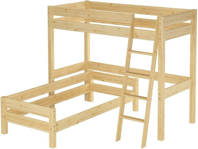 Erst-Holz Kinder Stockbett aus Massiv Kiefer in Beige, Modell 20, B/T/H: 90 x 200 x 175 cm - Bild 1