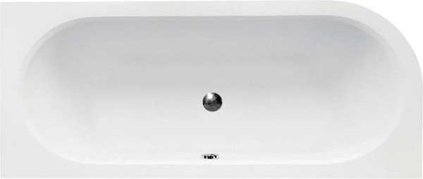 Bad Land Eckbadewanne AVITA rechts mit Acrylschürze, Bambus Badewannenablage und Kopfstütze, Farbe: Weiß, B: 160 cm, T: 75 cm