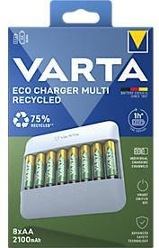 Varta Eco Charger Multi Recycled Ladegerät mit 8 AA NiMH Akkus 2100mAh in Grau und Grün via USB-C - Bild 2