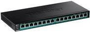 TRENDnet TPE TG161H Switch mit 16 Ports 10/100/1000 Mbps und PoE+ (120 W) in Schwarz, Rack-montierbar - Bild 1