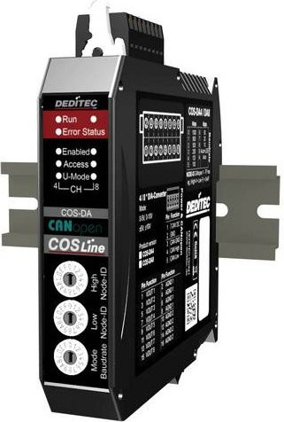 Deditec UC-CANOPEN-DA8_16 CANopen Ausgangsmodul für CAN Bus in Schwarz mit 8 Ausgängen - Bild 1