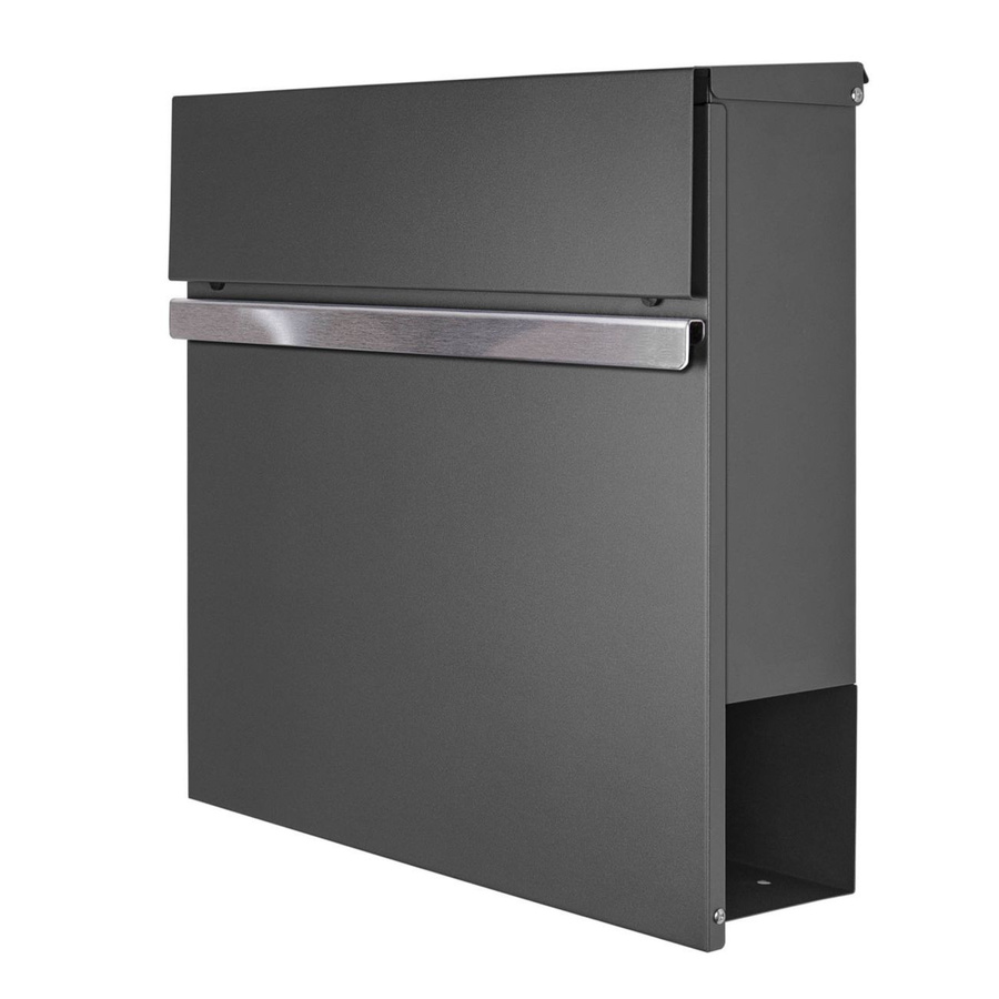 Banjado Design Briefkasten Anthrazit mit individuellem Motiv und Zeitungsfach, B/T/H: 37 x 37 x 10,5 cm - Bild 1
