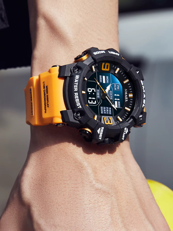 Smael Digitaluhr, Quarz, Kunststoff, Schwarz, Unisex - Bild 3