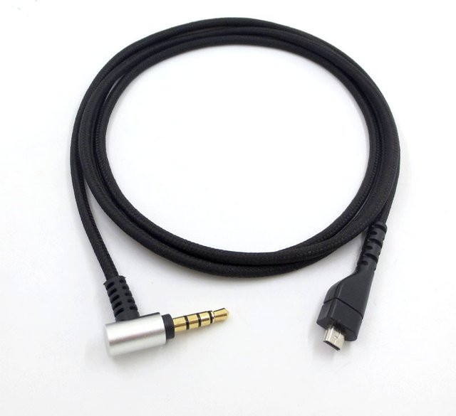 Vergoldetes 3,5 mm Audiokabel für Steelseries Arctis 3 5 7 in Schwarz, Länge: 2,0 m - Bild 1