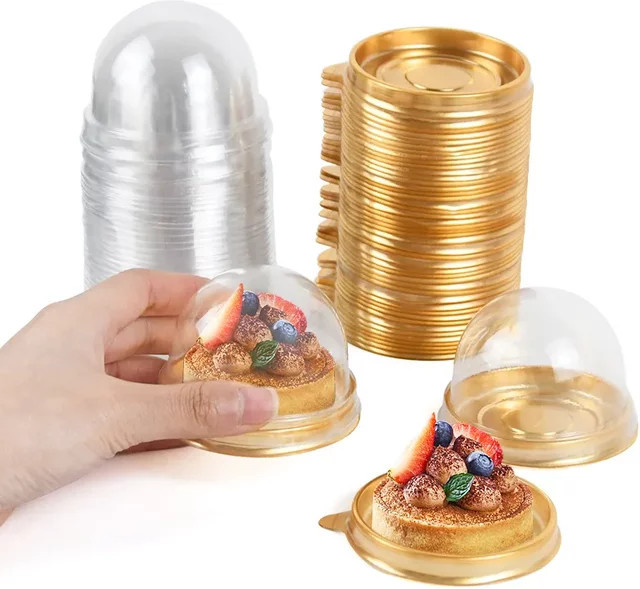 Transparente Mini Dessert und Cupcake Boxen aus Kunststoff für Gebäck und Geschenke - Bild 1