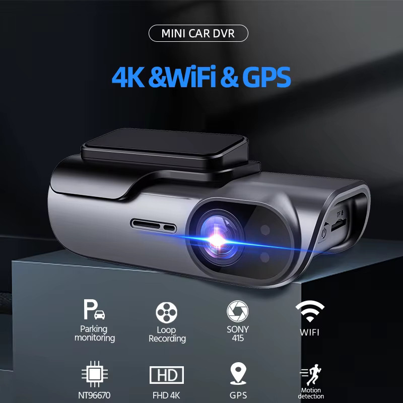 ACCEO 4K Auto-Dashcam mit GPS, WiFi und Nachtsicht für die Frontaufnahme inklusive 24-Stunden-Parkmodus und App-Unterstützung - Bild 2