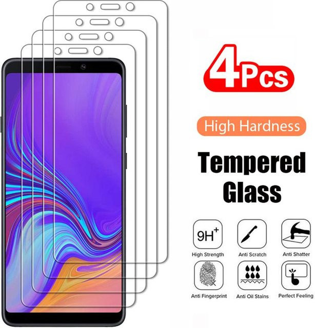 4er-Pack Gehärtetes Glas Display Schutzfolie für Samsung Galaxy A-Serie und iPhone 15 Plus, Transparent - Bild 1