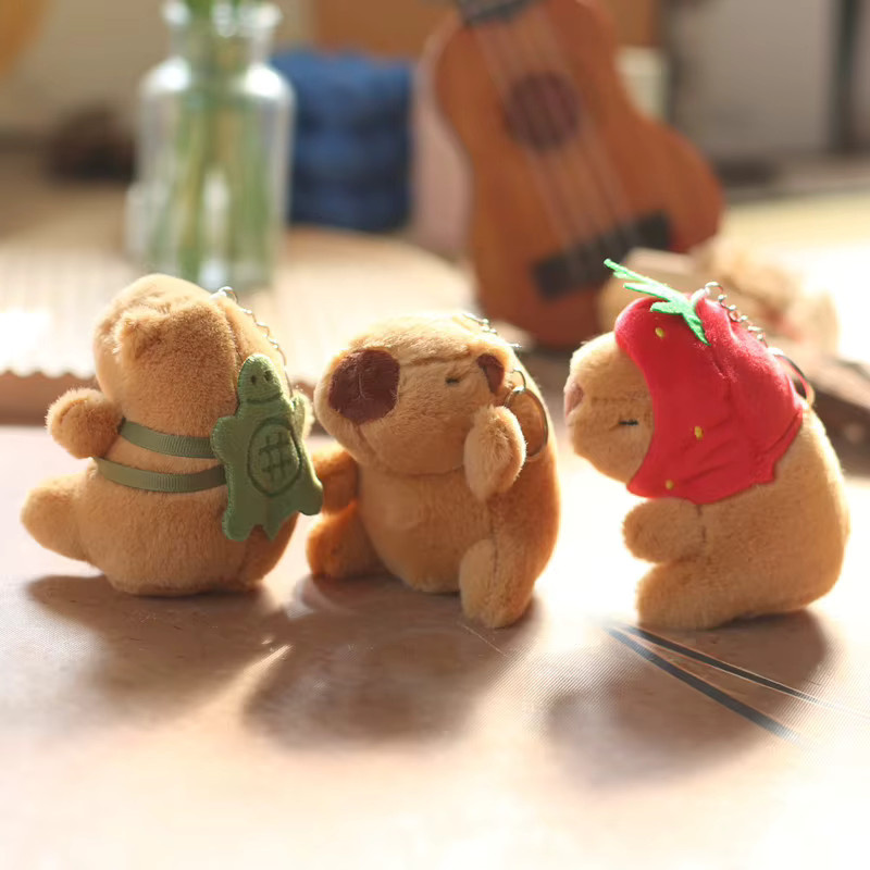 Capybara-Wasserdelfin-Anhänger, Plüschtier-Anhänger, Rot, Braun, Bunt / Mehrfarbig - Bild 3