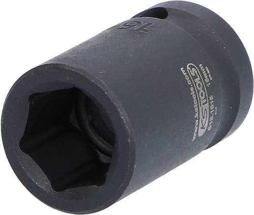 KS Tools 1/2" Sechskant-Kraft-Stecknuss kurz in Schwarz aus Chrom-Molybdän mit 15 mm - Bild 1