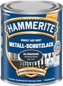 Hammerite Metall-Schutzlack Glänzend Anthrazit 0,75 l - Bild 1