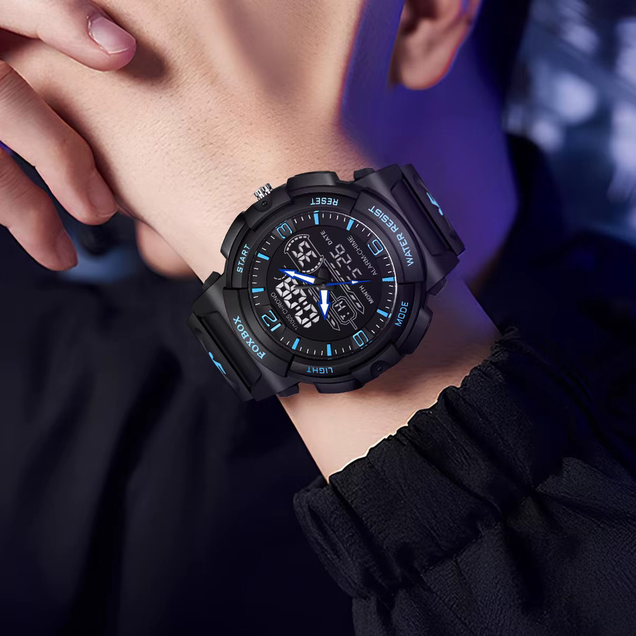FOXBOX Armbanduhr, Quarz, Digitaluhr, Schwarz, Herren - Bild 5