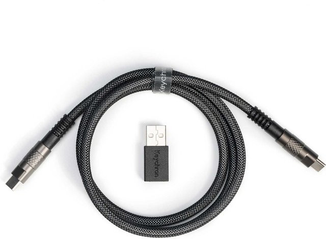Keychron Geek-Tastaturkabel Typ C doppelt ummantelt für mechanische Tastaturen in Schwarz und Weiß - Bild 1