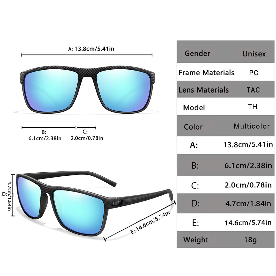 LOISRUBY Sonnenbrille, Unisex, Vollrand, rechteckig, Kunststoff, polarisiert - Bild 1