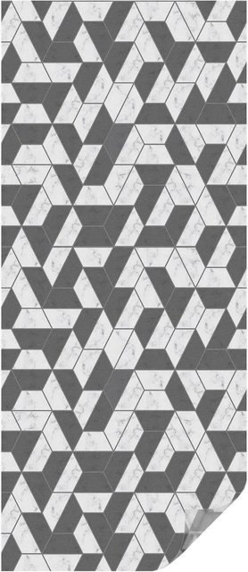 Tulup Buntglasfolie Geometrische Illusionen in Schwarz und Multicolour als Sichtschutzfolie für Fenster, Breite: 50 cm, Höhe: 116 cm - Bild 1