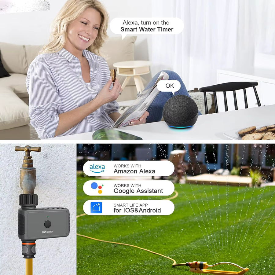Insoma Smart Garten Bewässerungssystem mit Wifi, App-Steuerung und Alexa-Unterstützung für automatische Bewässerung und Timer-Funktion - Bild 2