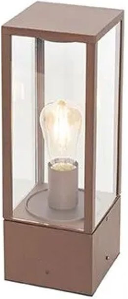 QAZQA Industrielle Stehende Außenlampe Charlois in Rostbraun, IP44, dimmbar, E27, Höhe: 40 cm - Bild 1