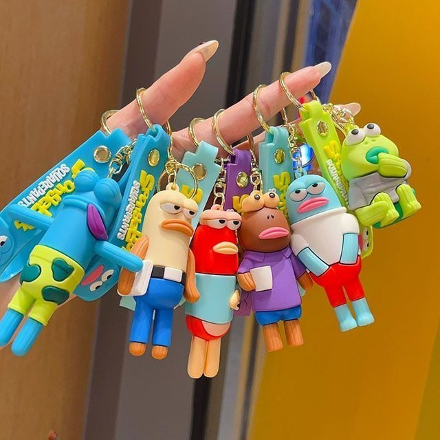 Kayou SpongeBob Bikini Bottom 3D-Charakter-Schlüsselanhänger, Sardinen-Anhänger, Bunt / Mehrfarbig - Bild 1