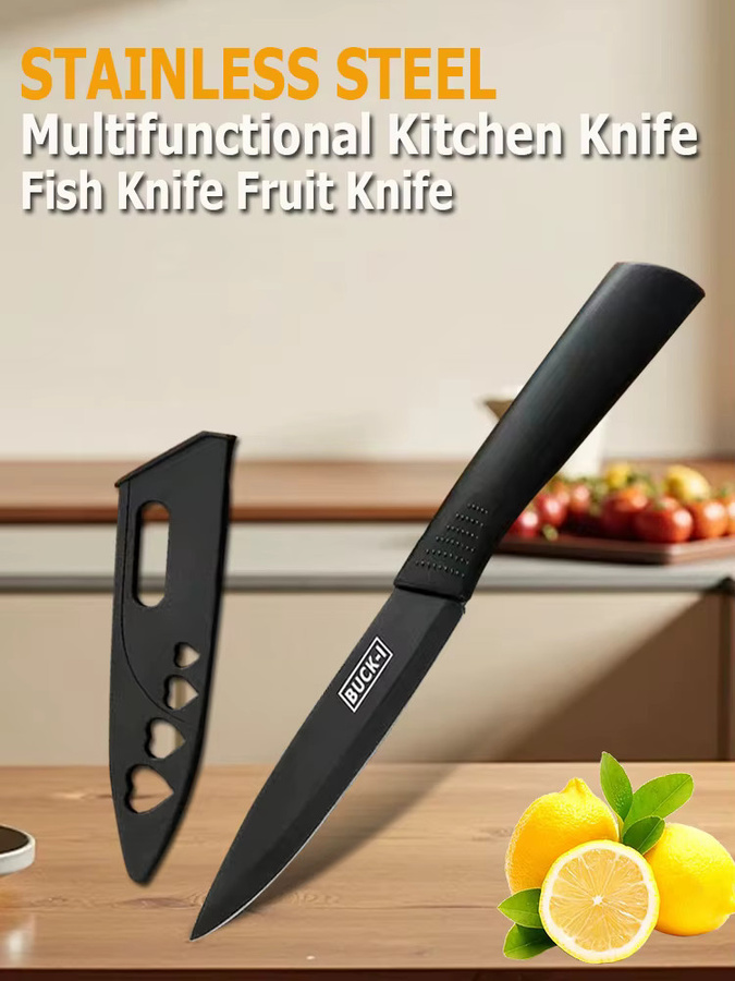 WXCOO Küchenmesser-Set aus Edelstahl in Schwarz für Obst und Gemüse - Bild 5
