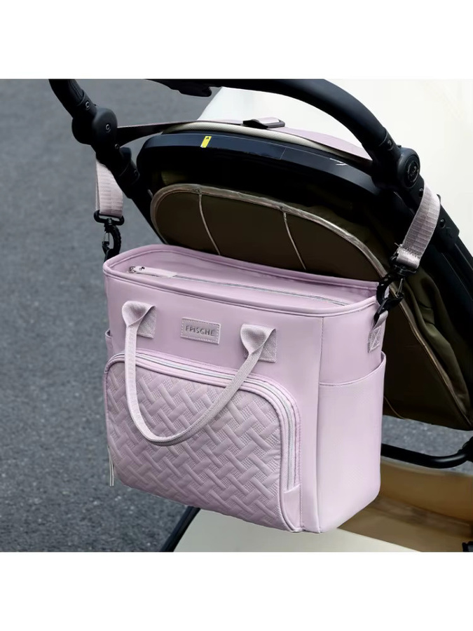 INS Premium Wickeltasche als multifunktionale Thermo-Reisetasche für Babys und Mamas in Schwarz oder Pink - Bild 4