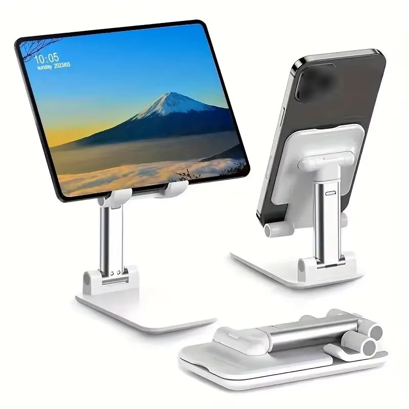 KAFNHCKA Universeller Handyhalter und Tablet-Ständer für den Schreibtisch, Einstellbarer Desktop-Halter für iPad, iPhone, Xiaomi und Huawei, Farbe: Weiß - Bild 3