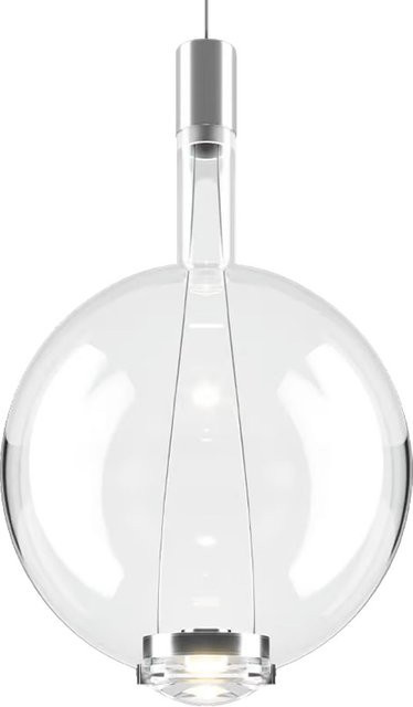 Lodes Sky-Fall Round LED-Pendelleuchte in Transparent mit Silber, dimmbar, 2700K Warmweiß - Bild 1