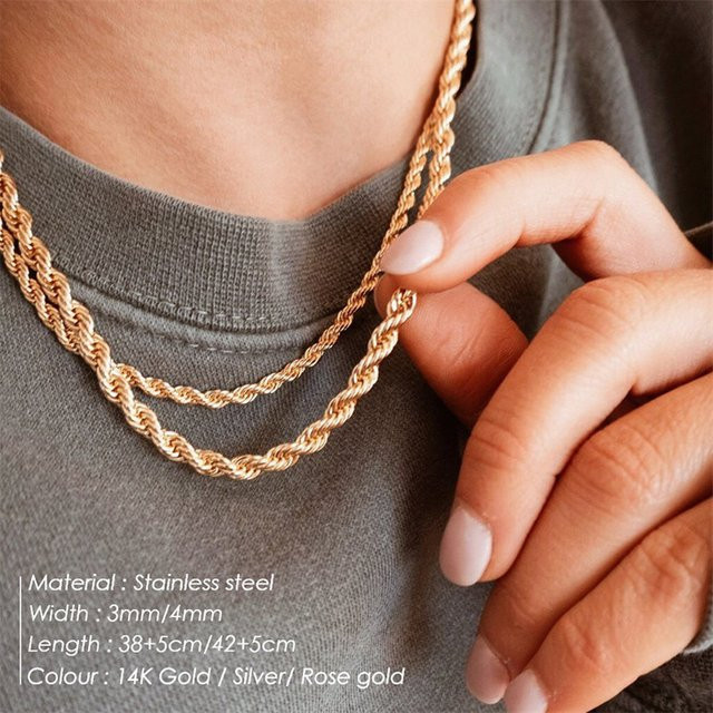 St.delan Seilkette Edelstahl, Gold, Unisex - Bild 1