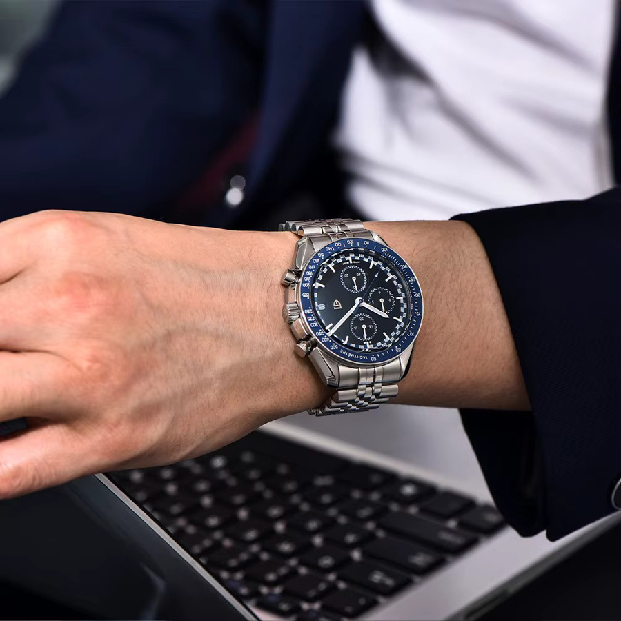 Pagani Design Chronograph, Quarz, Edelstahl, Saphirglas, Herren, Schwarz - Bild 3