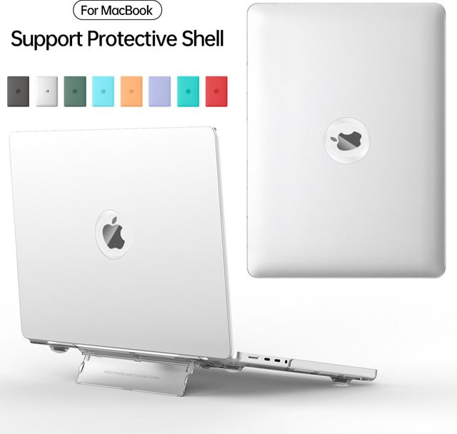 NMEGOU Matte Laptop-Hülle mit verstecktem faltbarem Ständer für MacBook Air und MacBook Pro in Grün - Bild 1