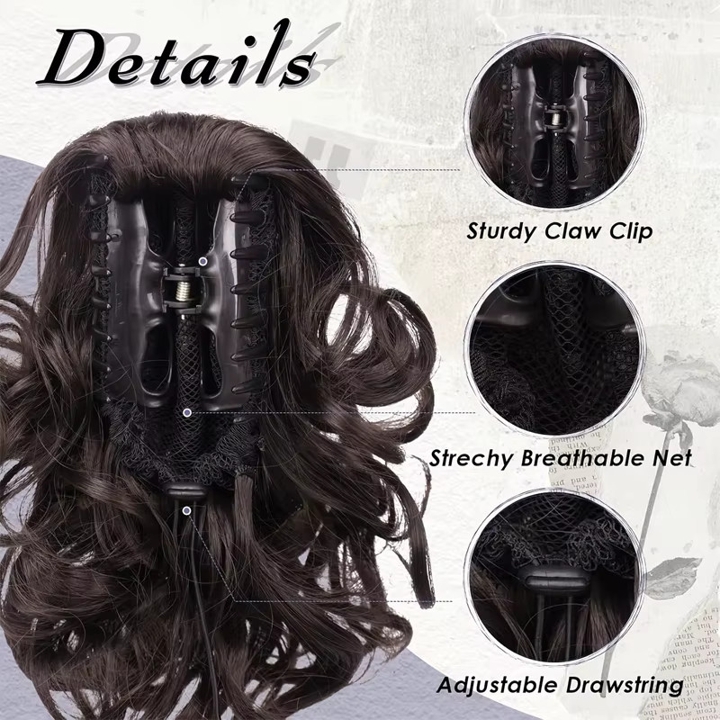 LUPU Clip-in-Haarverlängerung, kurz lockig, 30 cm, Damen - Bild 2