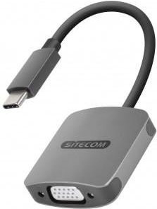 Sitecom Adapter CN-371 USB-C auf VGA in Schwarz und Grau - Bild 1