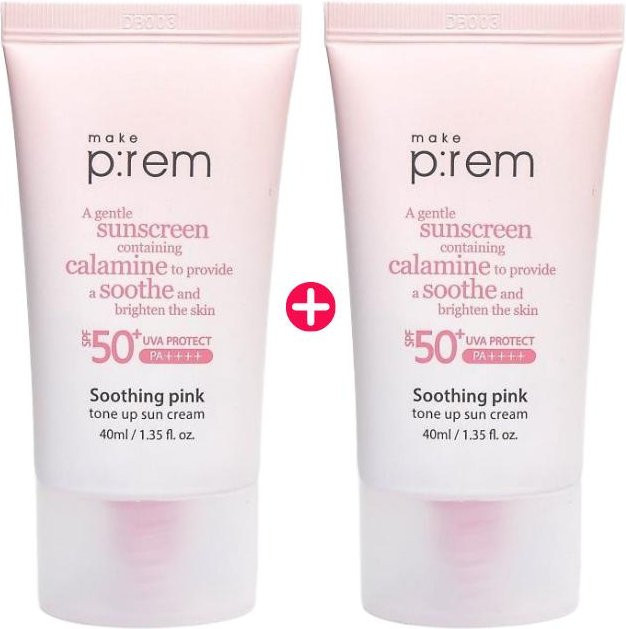 make p:rem Ton-up Sonnencreme, LSF 50+, Kalamin, 2x 40 ml - Bild 1