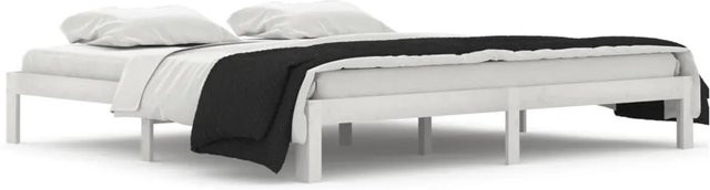 vidaXL Massivholzbett aus Kiefer in Weiß, B/T/H: 200 x 203,5 x 30 cm - Bild 1