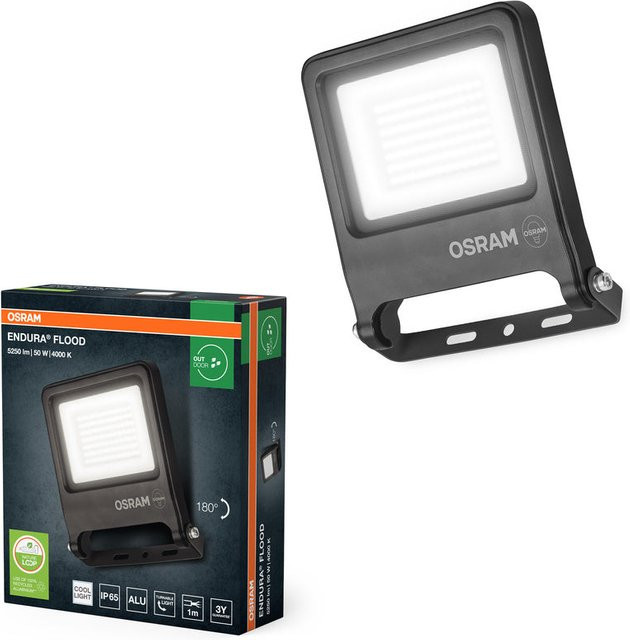 Osram Endura Flood PC LED-Fluter 50W in Weiß, 5000 Lumen, 4000K Kaltweiß, IP65 wetterfestes Flutlicht für Garten und Außenbereiche - Bild 1
