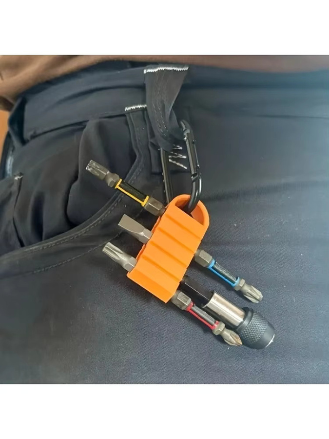 Arbeitshosen-Bithalter in Orange ohne Karabiner zur sicheren Werkzeugaufbewahrung von Bits - Bild 1