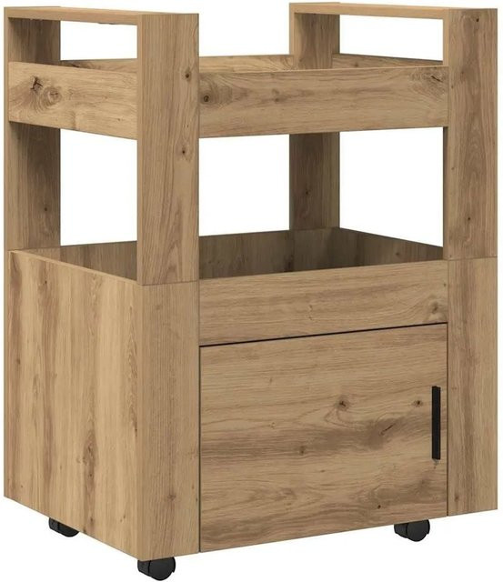vidaXL Küchentrolley Artisan-Eiche in Braun aus Holzwerkstoff mit Rollen, B/T/H: 60 x 45 x 80 cm - Bild 1