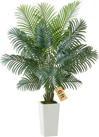 VEVOR Künstliche Areca-Palme mit weißem Pflanzgefäß, Höhe: 182,9 cm - Bild 1