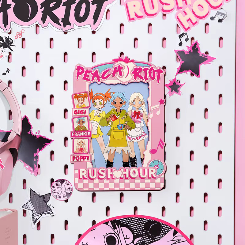 POP MART Peach Riot Rush Hour Series Fotorahmen in Pink, B/H: 15 x 10 cm - Bild 2