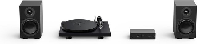 Pro-Ject Colourful Audio System 2 Hifi-System mit Bluetooth und optischem Anschluss in seidenmatt Schwarz - Bild 1