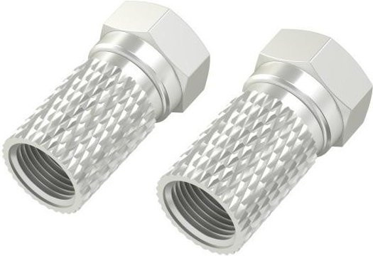 Hama F-Stecker schraubbar in Silber, 2 Stück, 5,8 mm - Bild 1