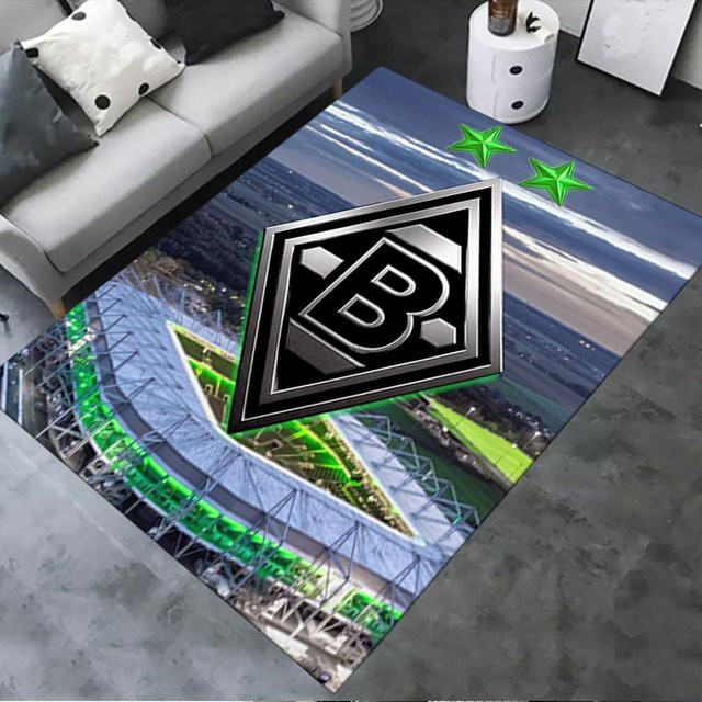 On My Love Home Borussia Teppich Schwarz Modern Abstract Rutschfest und Waschbar B/T: 60 x 40 cm - Bild 1