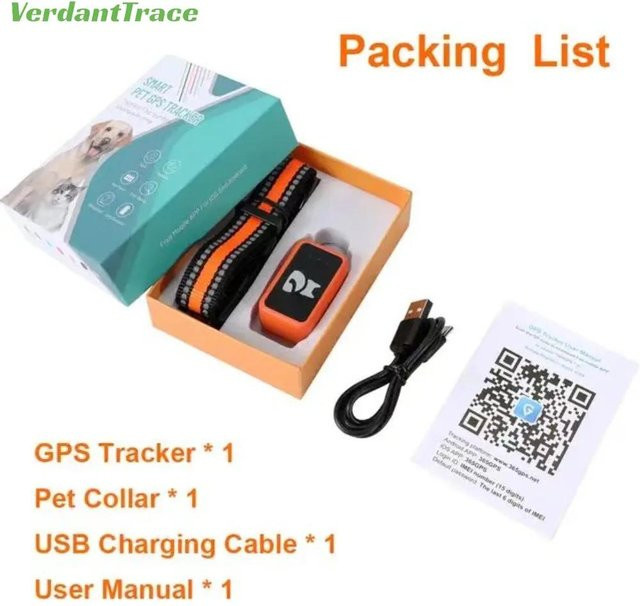 NadiaJo03 Mini 4G GPS Haustier Tracker IP67 Wasserdicht Echtzeit-Tracking Halsband für Hund und Katze in Schwarz - Bild 1